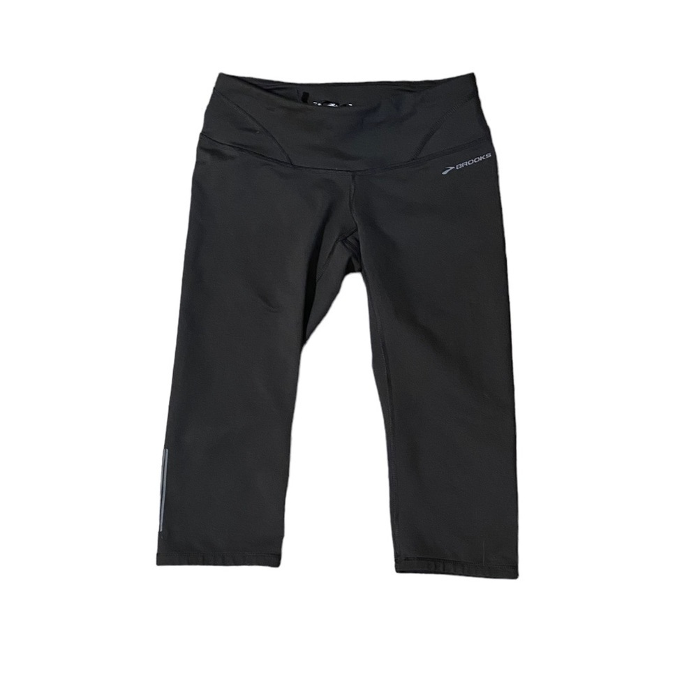 Brooks Capri Tights Women's Black Size Small Running Yoga Waistband Pocket Capri